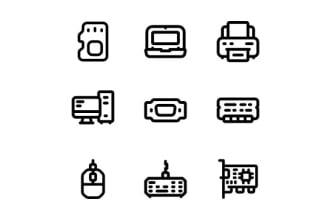 make custom vector line icon set for website