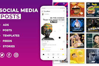 do 6 social media posts, web banner, instagram and facebook