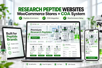 build a research peptide website with woocommerce and coa