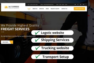create cargo, logistic, travel, transport ,trucking websites