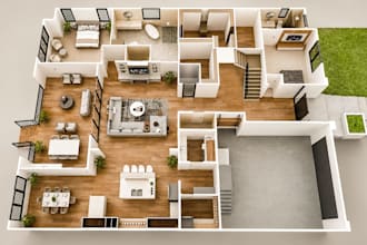 professional 3d floor plan design for residential and commercial spaces