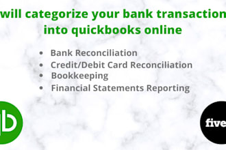 categorize your bank transactions into quickbooks online