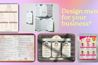 designing a price list for spa, menu for cafe