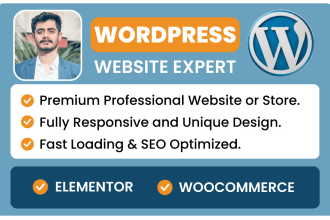 build responsive wordpress website design seo or woocommerce