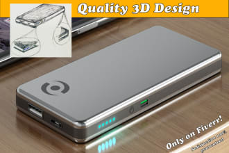 3d model any object or product and render 2 images