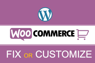 do wordpress bugs fix and woocommerce customization