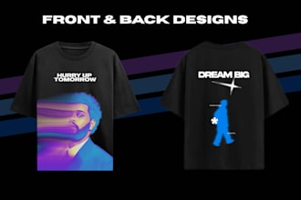 create unique tshirt designs, streetwear, typography, etc