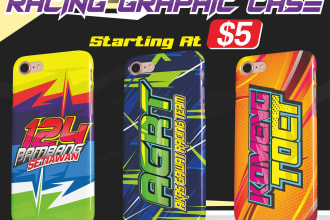 create best cartoon and racing phone case design