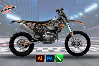 design a cool wrap decal sticker frame for motorcycle