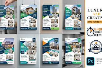 create modern luxury real estate flyer and postcard design