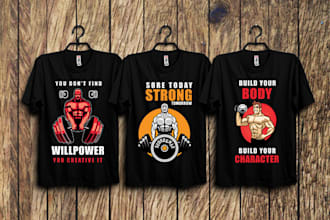 create gym fitness crossfit typography t shirt