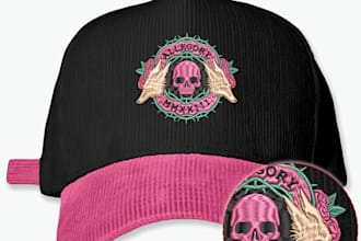 do hat mockup with realistic embroidery