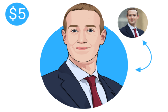 draw a simple and cute cartoon vector of you from a photo