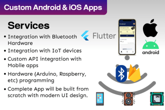 develop mobile app with bluetooth, API integration
