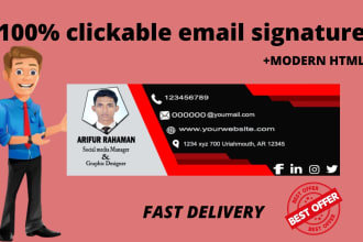 make clickable modern HTML email signature