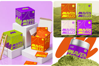 do product packaging design, label and box design