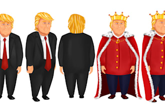 create character ref sheet for animation with expressions