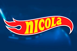 put your text or name on hot wheels logo