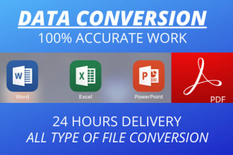 do all types of file conversions PDF, excel, word