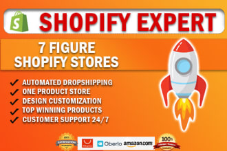 create you a complete  shopify dropshipping store or website