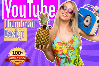 design catchy and amazing youtube thumbnail in 2 hour