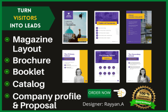design beautiful magazine layout, flyer, catalog, booklet