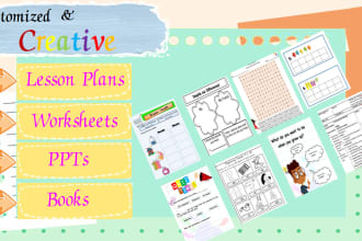 make lesson plans, worksheets, workbook, busy books and ppt