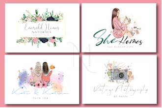 design feminine signature logo with complete branding
