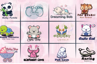 design adorable kids baby logo, baby products design