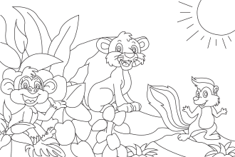 draw coloring book page for kids