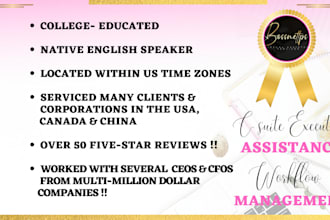 be your executive assistant, real estate virtual assistant, personal va or obm