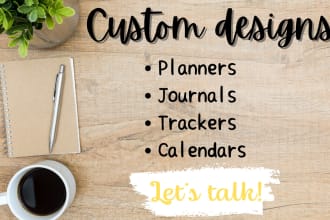 design custom planner, calendar, journal, tracker on canva