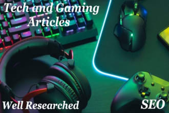 write professional articles on gaming and technology