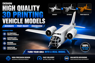 design high quality 3d printing vehicle models