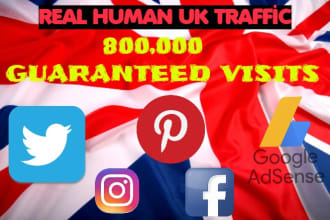 send 800,000 UK targeted website traffic