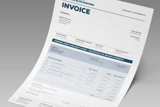 create professional invoice, receipt, order form design