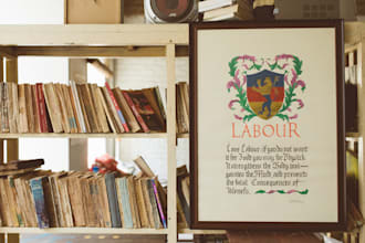 design a poster in calligraphy