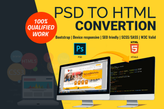 convert responsive sketch to HTML or PSD to HTML bootstrap