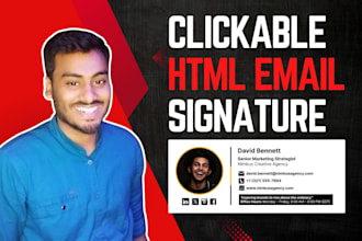 design clickable HTML email signatures for gmail, outlook