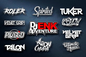 make modern music band brand dj logo for producer rap typography or any business