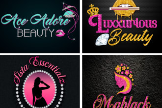 do feminine cosmetic eyelashes and luxury makeup logo