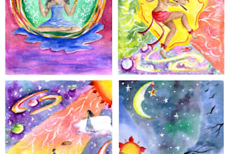 paint hand drawn illustration for book in watercolor