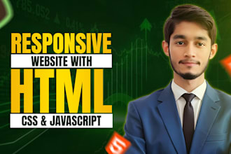 develop responsive website with HTML CSS javascript