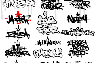 create cool graffiti tagging for your business in my style