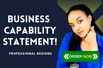 design professional and catchy business capability statement