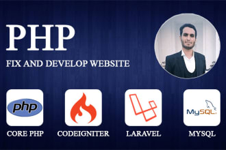 fix and develop any custom php, codeigniter, laravel website