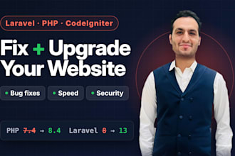 fix and upgrade your laravel, PHP or codeigniter website