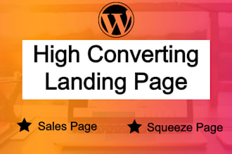 create wordpress landing page or responsive landing page