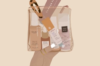 draw illustrations of cosmetics and beauty products