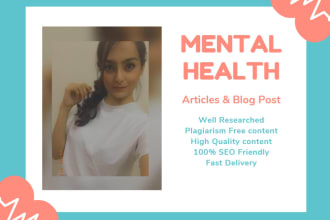 write mental health articles and blog post